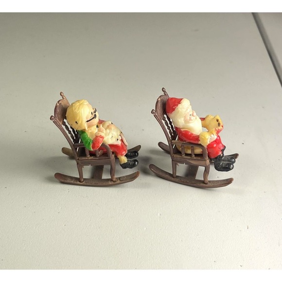 4 Vintage Dollhouse Miniatures Santa Mouse Mrs Claus Jewelled Christmas Tree - Picture 3 of 16